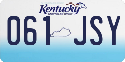 KY license plate 061JSY