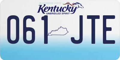 KY license plate 061JTE
