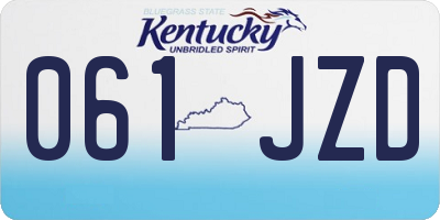 KY license plate 061JZD