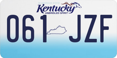 KY license plate 061JZF