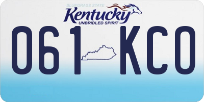 KY license plate 061KCO