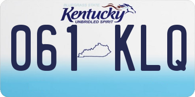KY license plate 061KLQ