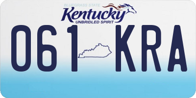 KY license plate 061KRA