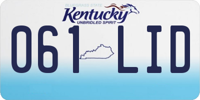 KY license plate 061LID