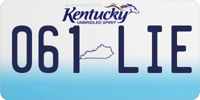 KY license plate 061LIE