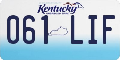 KY license plate 061LIF