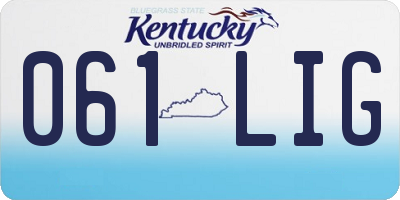 KY license plate 061LIG