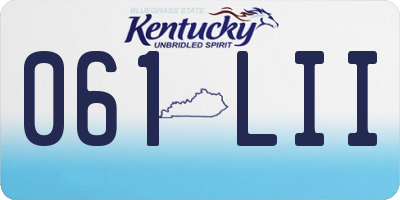 KY license plate 061LII