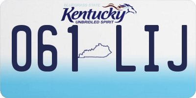 KY license plate 061LIJ