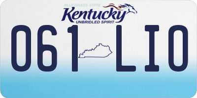 KY license plate 061LIO