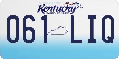 KY license plate 061LIQ