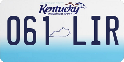 KY license plate 061LIR