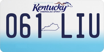 KY license plate 061LIU