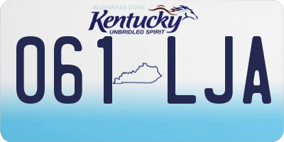 KY license plate 061LJA