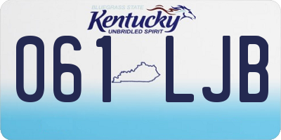 KY license plate 061LJB