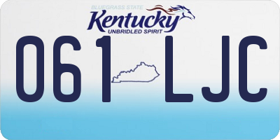 KY license plate 061LJC