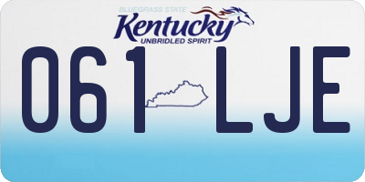 KY license plate 061LJE