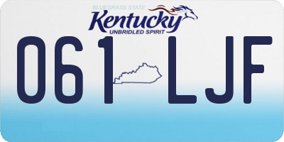 KY license plate 061LJF