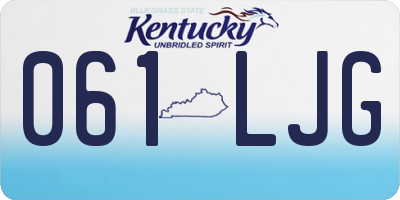 KY license plate 061LJG