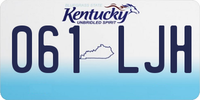 KY license plate 061LJH