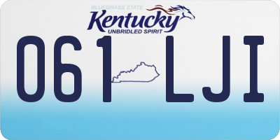 KY license plate 061LJI