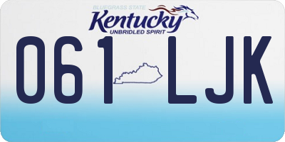 KY license plate 061LJK
