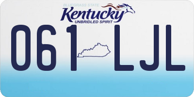 KY license plate 061LJL