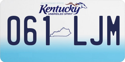 KY license plate 061LJM