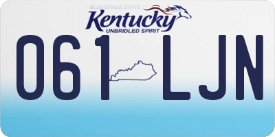 KY license plate 061LJN