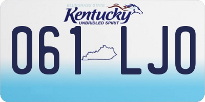 KY license plate 061LJO