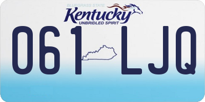 KY license plate 061LJQ