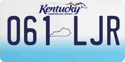 KY license plate 061LJR