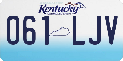 KY license plate 061LJV