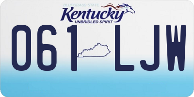 KY license plate 061LJW