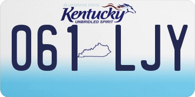 KY license plate 061LJY