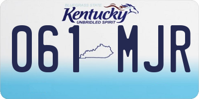 KY license plate 061MJR