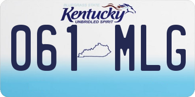 KY license plate 061MLG