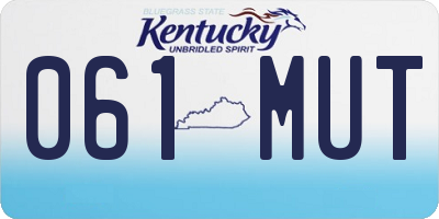 KY license plate 061MUT