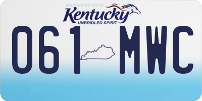 KY license plate 061MWC
