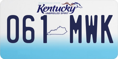 KY license plate 061MWK