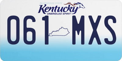 KY license plate 061MXS