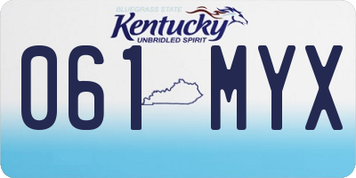 KY license plate 061MYX