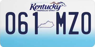 KY license plate 061MZO