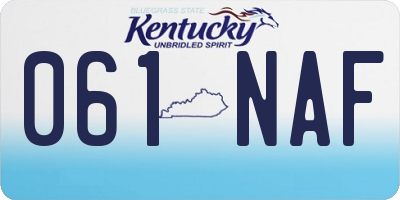 KY license plate 061NAF
