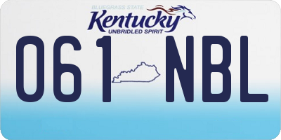 KY license plate 061NBL