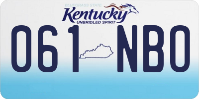 KY license plate 061NBO