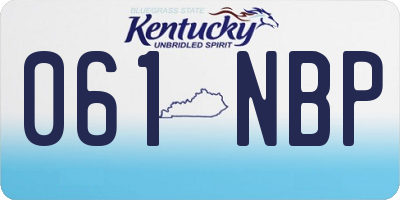 KY license plate 061NBP