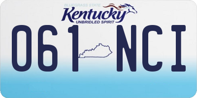 KY license plate 061NCI