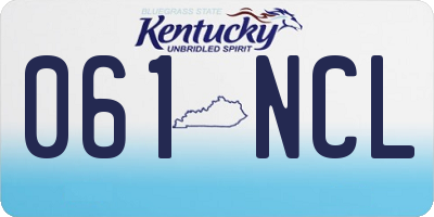 KY license plate 061NCL