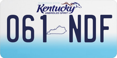 KY license plate 061NDF